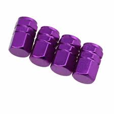 Purple Anodized Tyre Valve Dust Caps (x4)