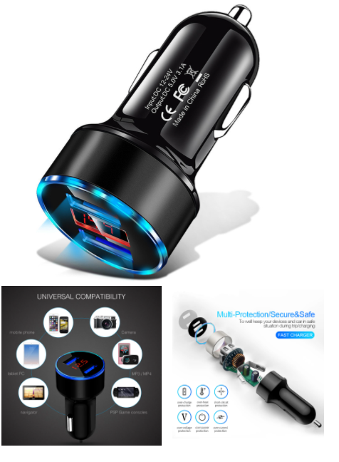 USB / USC Dual Car - charger For new i phone Cable