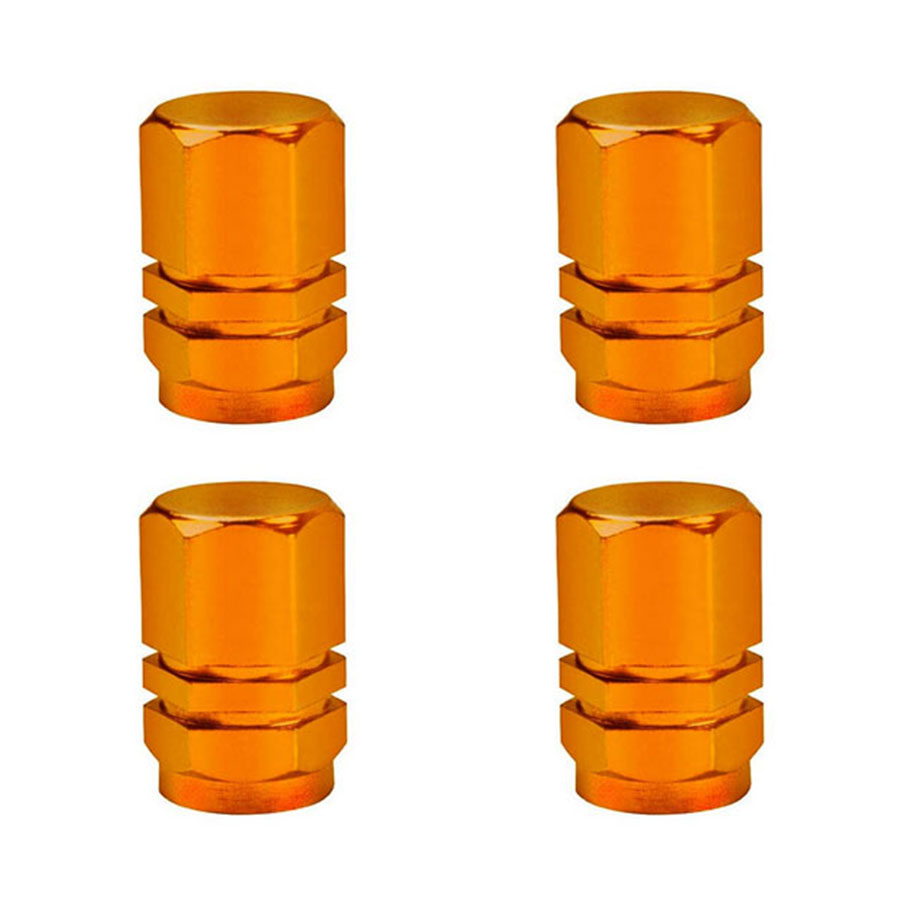Orange Anodized Tyre Valve Dust Caps (x4)
